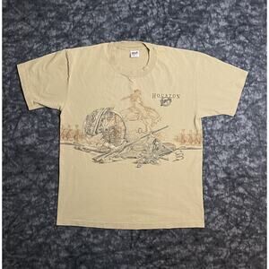 Vtg 90s San Segal Wrap Around TShirt Size XL Cowboy Horse Houston Country USA